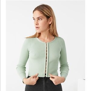 & Other Stories Ribbed Cropped Cardigan